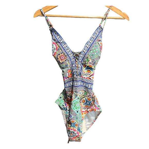 Nanette Lepore Greek Tile Goddess One Piece Women's Swimsuit Size S - Picture 1 of 6
